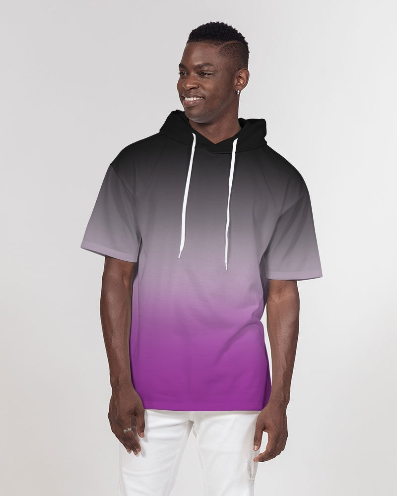Asexual Pride Flag Ombre Short Sleeve Pullover Hoodie