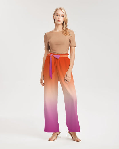 Lesbian Pride Flag Ombre High-Rise Wide Leg Pants