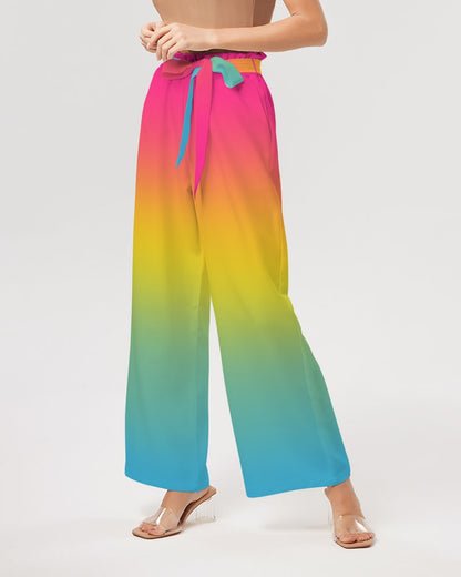 Pansexual Pride Flag Ombre High-Rise Wide Leg Pants