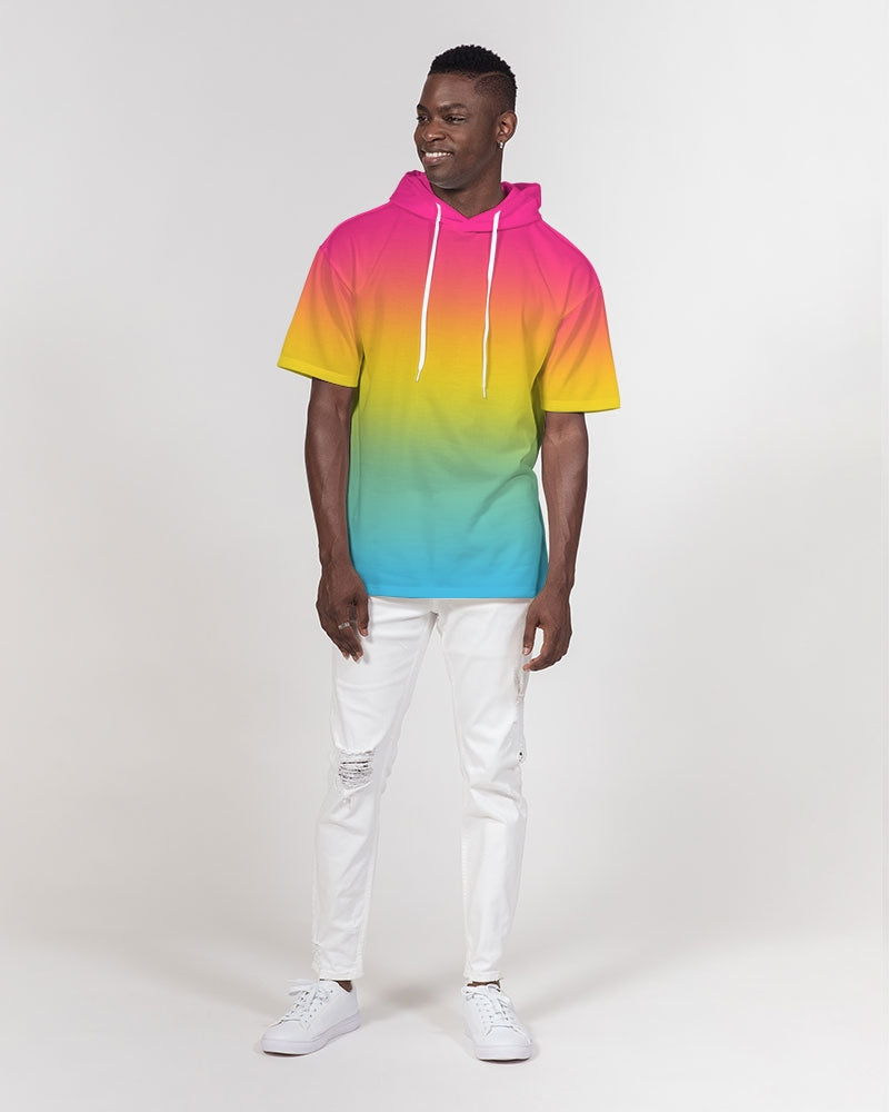 Pansexual Pride Flag Ombre Short Sleeve Pullover Hoodie