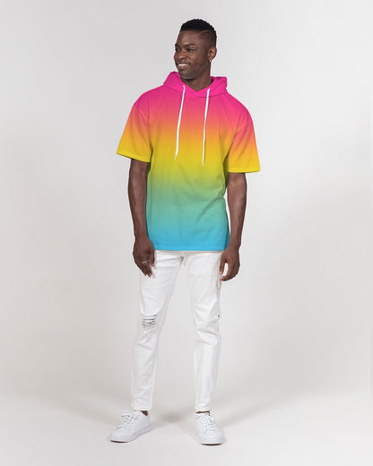 Pansexual Pride Flag Ombre Short Sleeve Pullover Hoodie