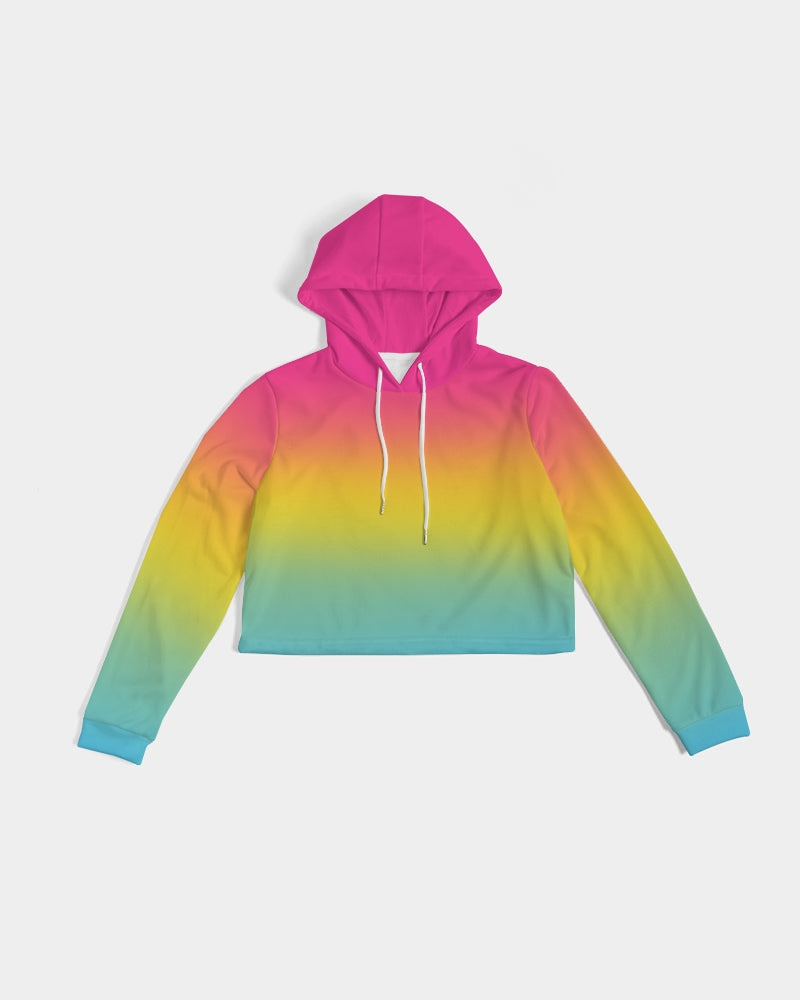 Pansexual Pride Flag Ombre Cropped Pullover Hoodie