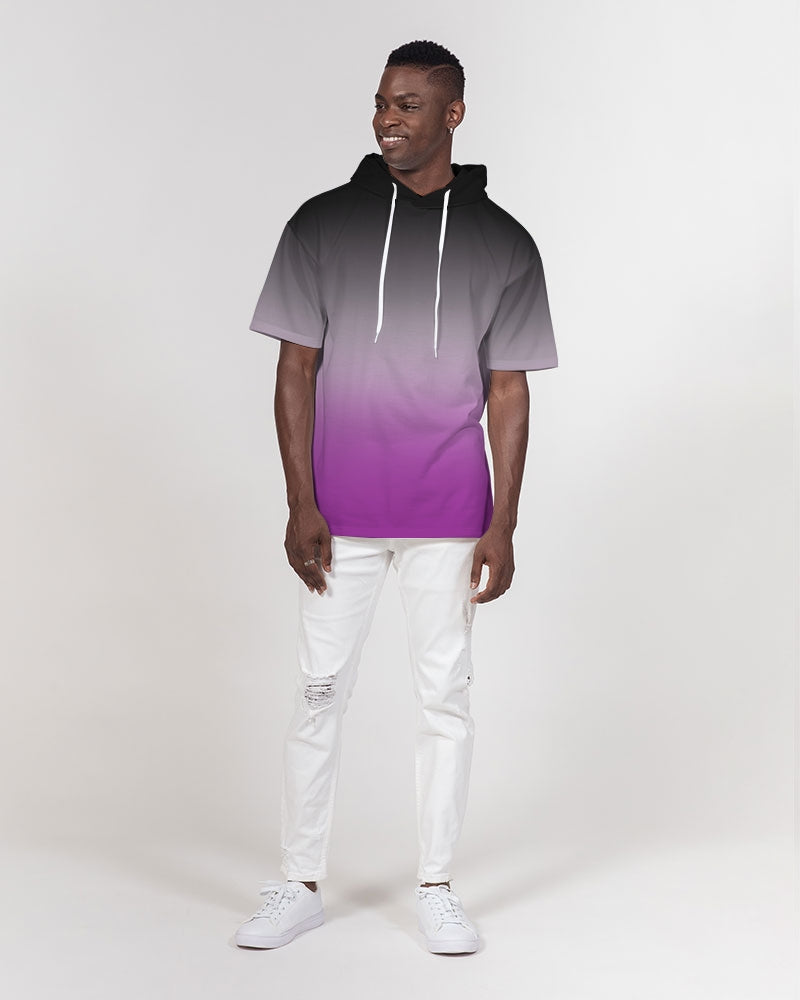 Asexual Pride Flag Ombre Short Sleeve Pullover Hoodie