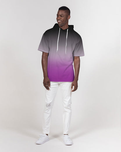 Asexual Pride Flag Ombre Short Sleeve Pullover Hoodie