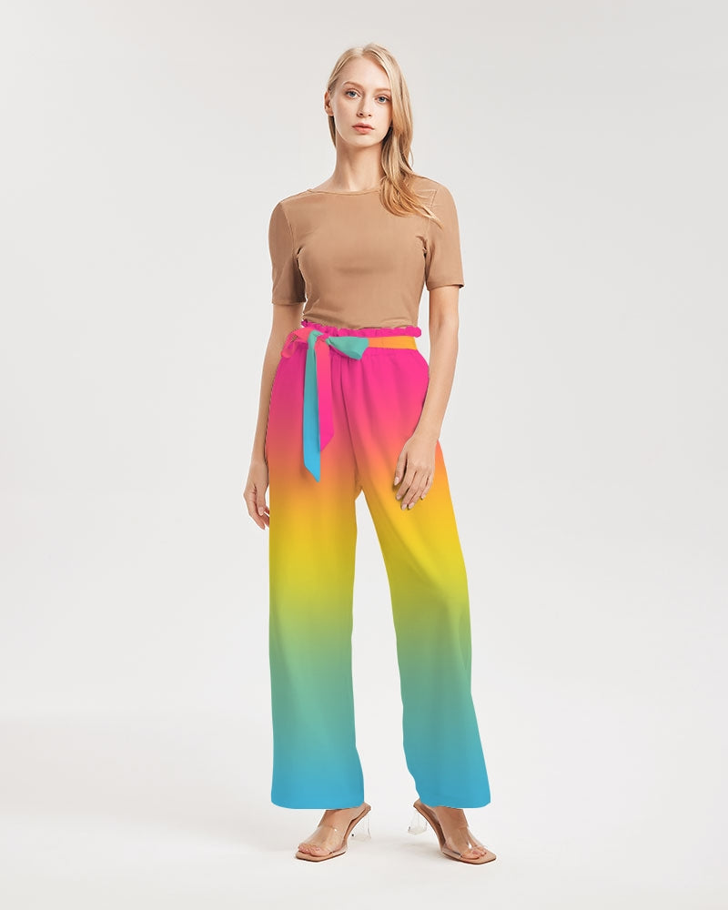 Pansexual Pride Flag Ombre High-Rise Wide Leg Pants