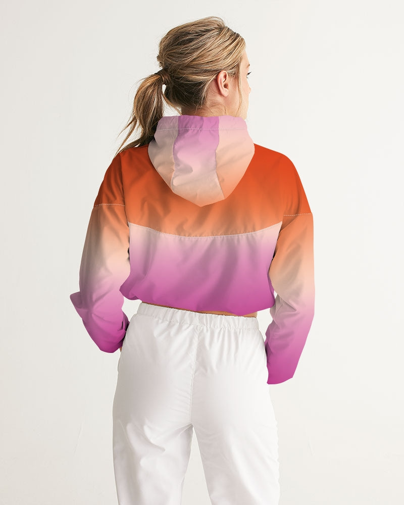 Lesbian Pride Flag Ombre Cropped Windbreaker