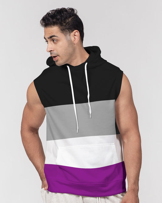 Asexual Pride Flag Sleeveless Pullover Hoodie