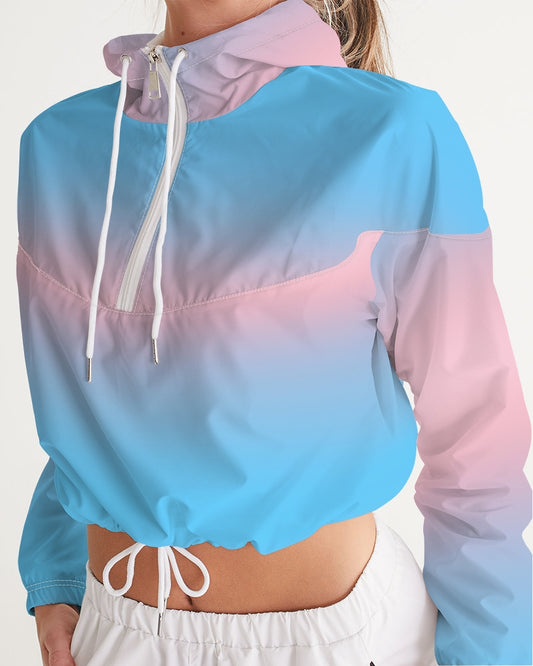 Transgender Pride Flag Ombre Cropped Windbreaker