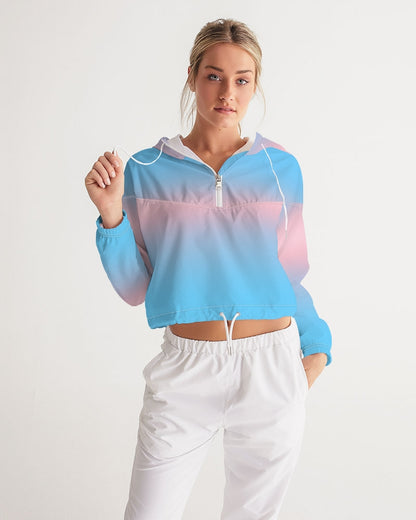 Pansexual Pride Flag Ombre Cropped Windbreaker