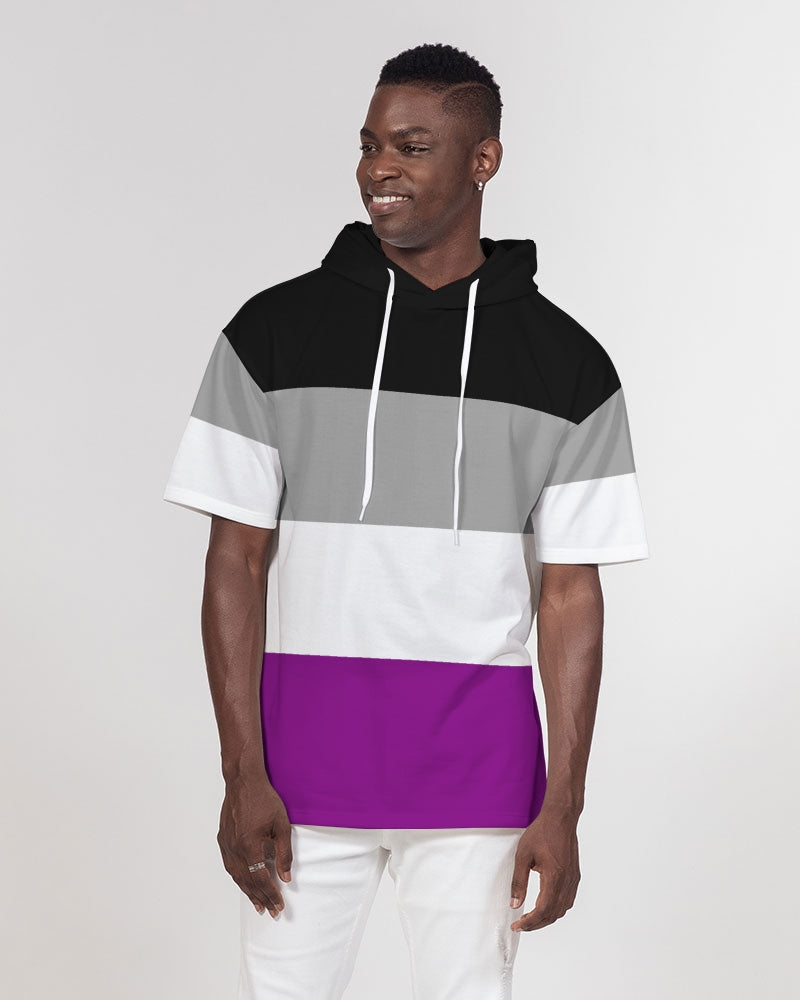 Asexual Pride Flag Short Sleeve Pullover Hoodie