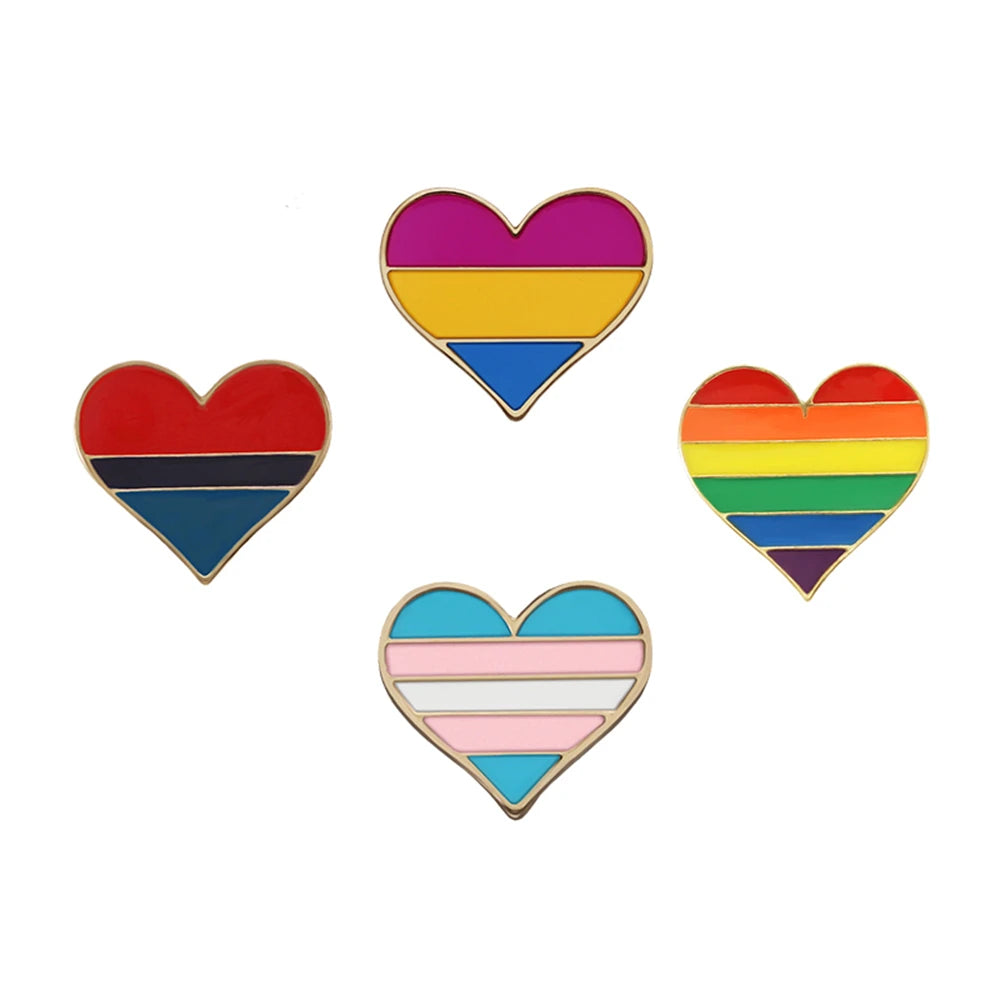 Inclusive LGBTQ+ Pride Pin Set – 3-6pcs Enamel Brooches with Progress, Trans, Nonbinary & Rainbow Flags