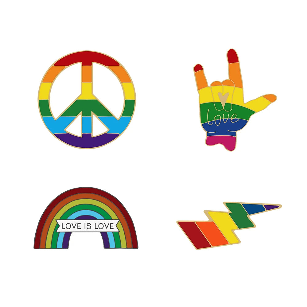 Inclusive LGBTQ+ Pride Pin Set – 3-6pcs Enamel Brooches with Progress, Trans, Nonbinary & Rainbow Flags