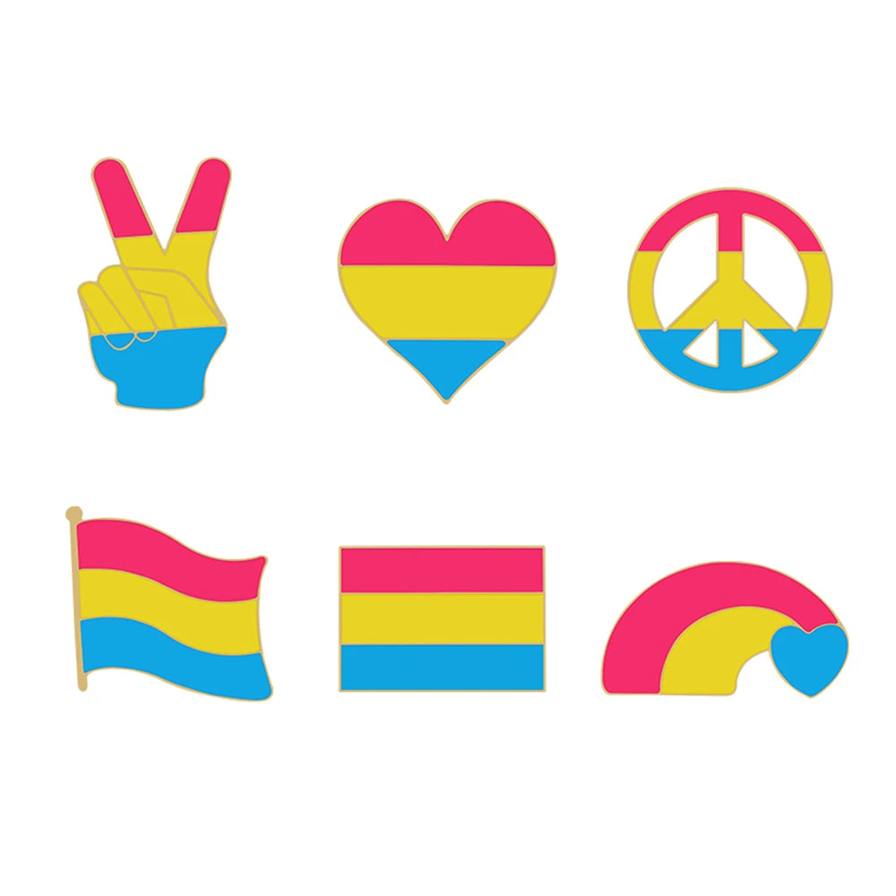 Inclusive LGBTQ+ Pride Pin Set – 3-6pcs Enamel Brooches with Progress, Trans, Nonbinary & Rainbow Flags
