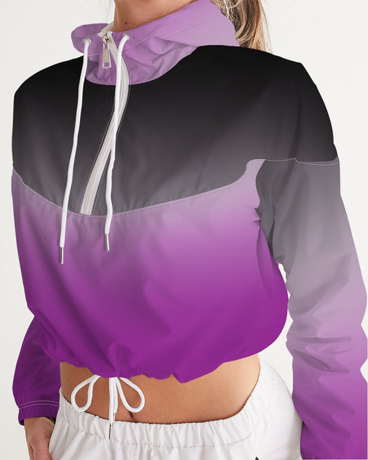 Asexual Pride Flag Ombre Cropped Windbreaker