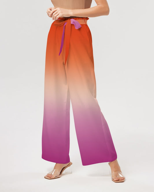 Lesbian Pride Flag Ombre High-Rise Wide Leg Pants