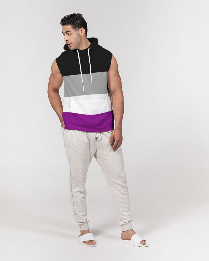 Asexual Pride Flag Sleeveless Pullover Hoodie