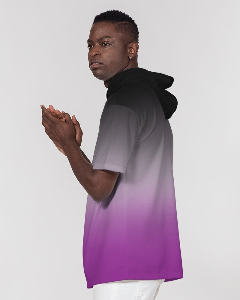 Asexual Pride Flag Ombre Short Sleeve Pullover Hoodie