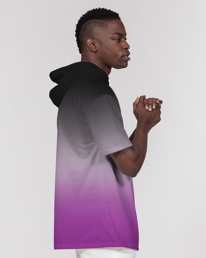 Asexual Pride Flag Ombre Short Sleeve Pullover Hoodie