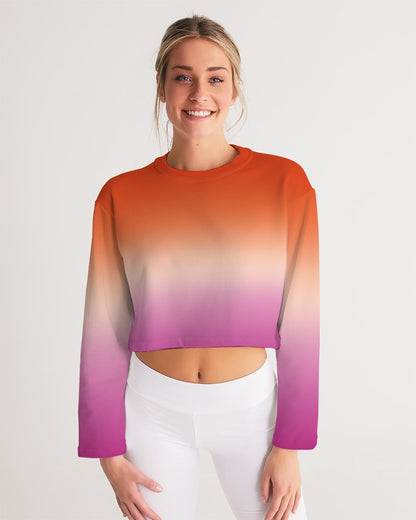 Lesbian Pride Flag Ombre Cropped Sweatshirt Sweater
