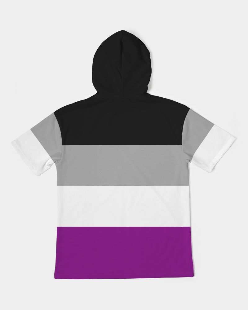 Asexual Pride Flag Short Sleeve Pullover Hoodie