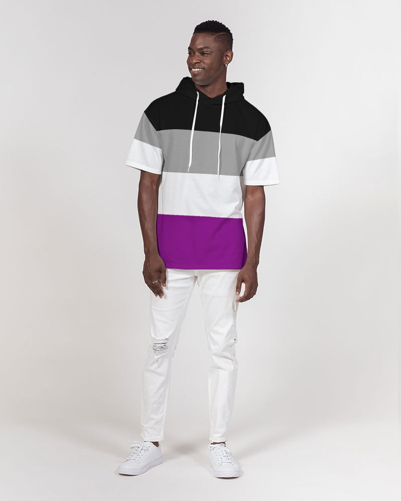 Asexual Pride Flag Short Sleeve Pullover Hoodie