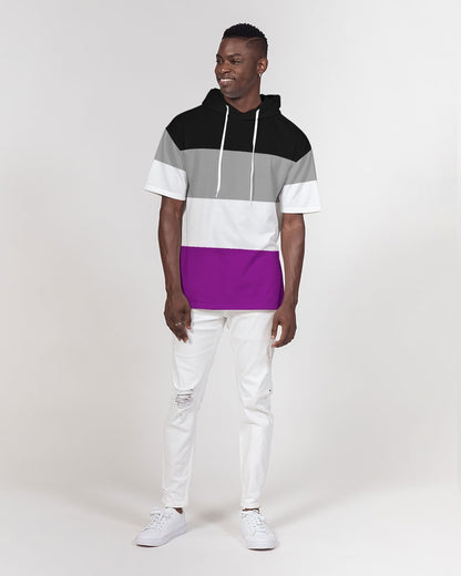 Asexual Pride Flag Short Sleeve Pullover Hoodie