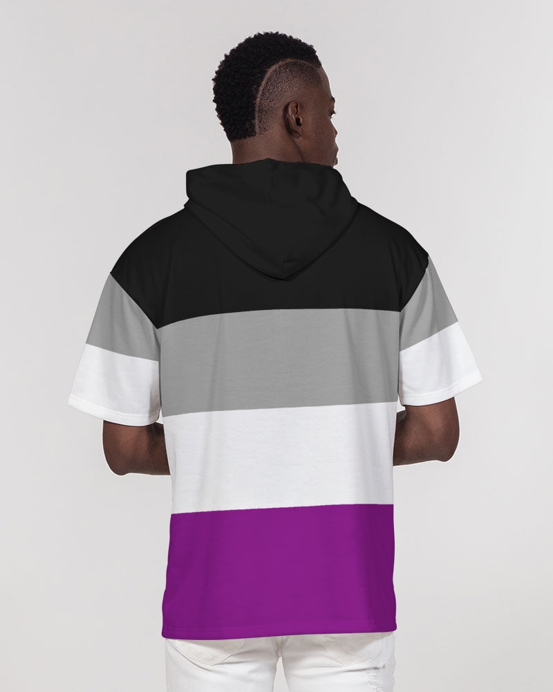 Asexual Pride Flag Short Sleeve Pullover Hoodie
