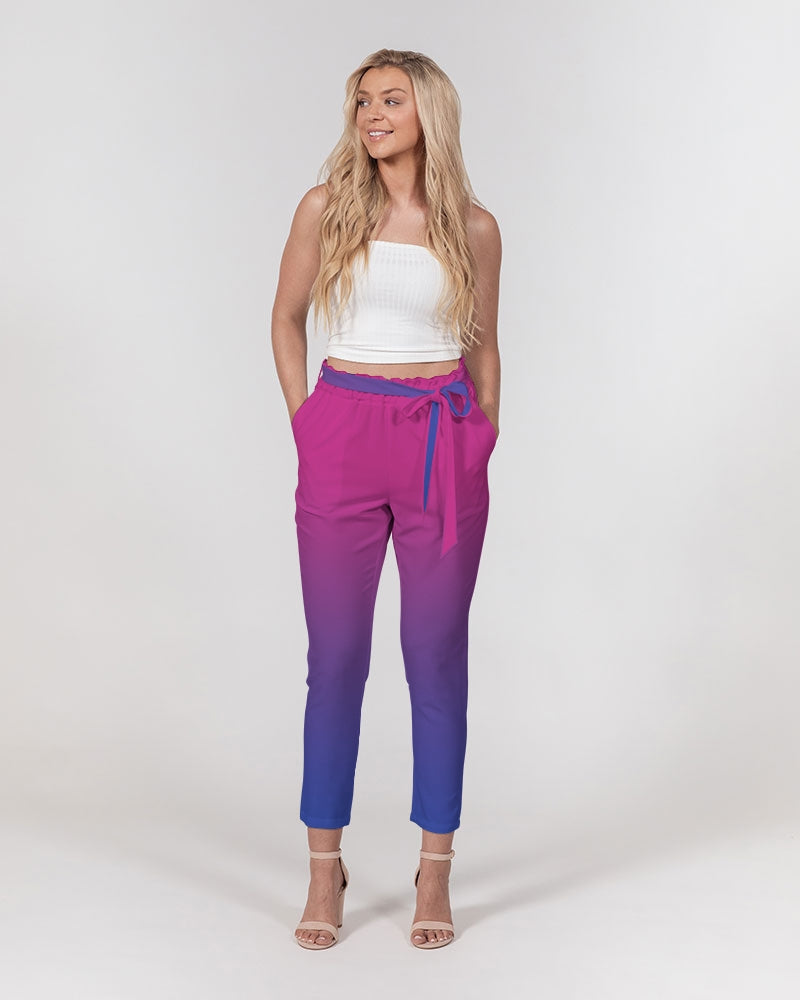 Bisexual Pride Flag Ombre Belted Tapered Pants